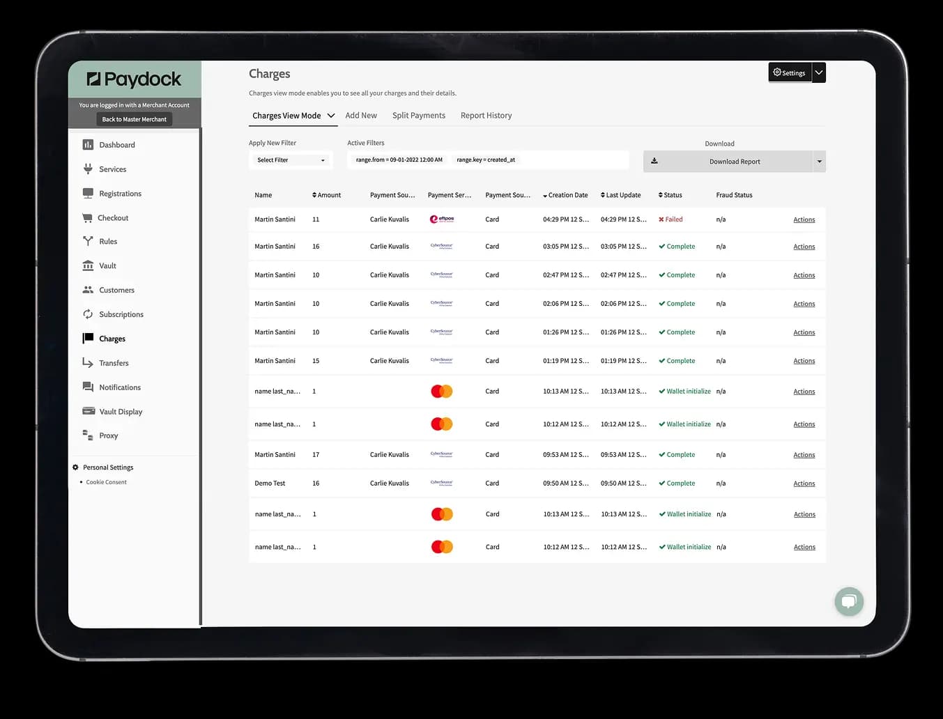 Paydock payment gateway configuration interface