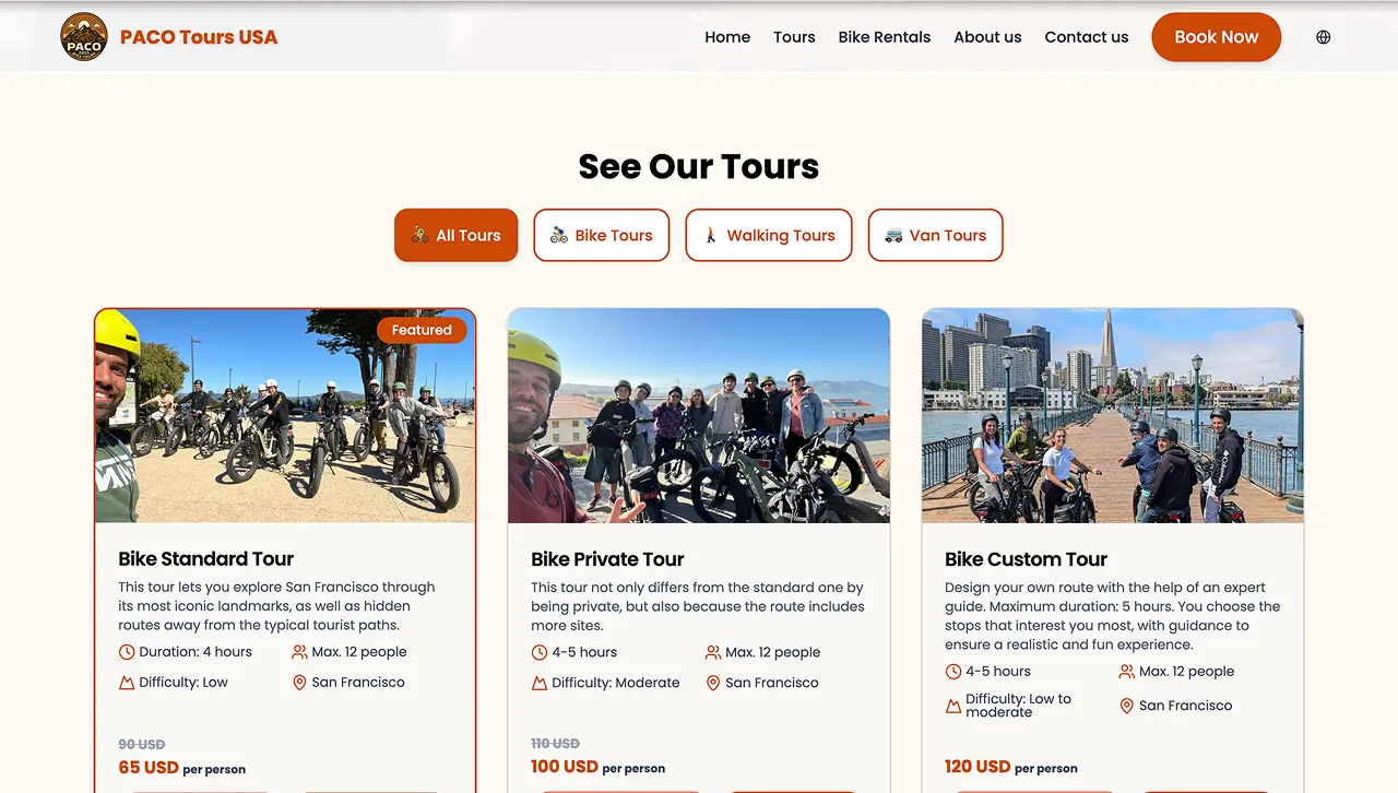 Paco’s Tours USA | City Tour Booking Platform