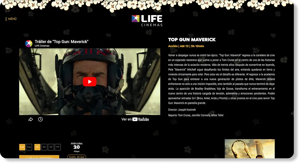 Life Cinemas kiosk interface