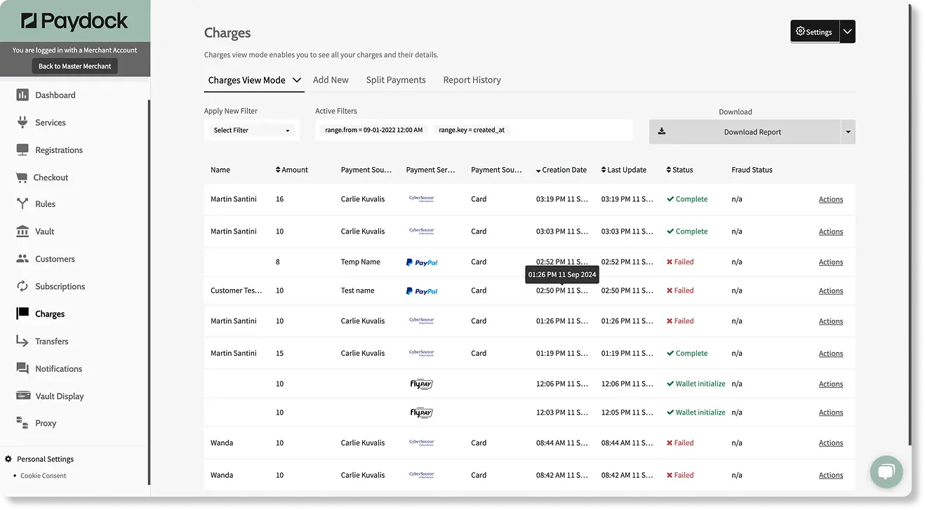Paydock platform mobile view 1