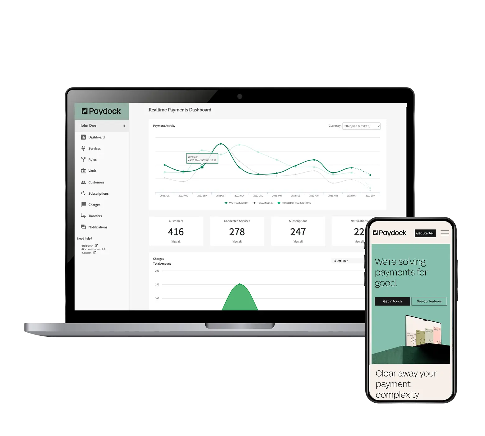 Paydock payment orchestration platform interface