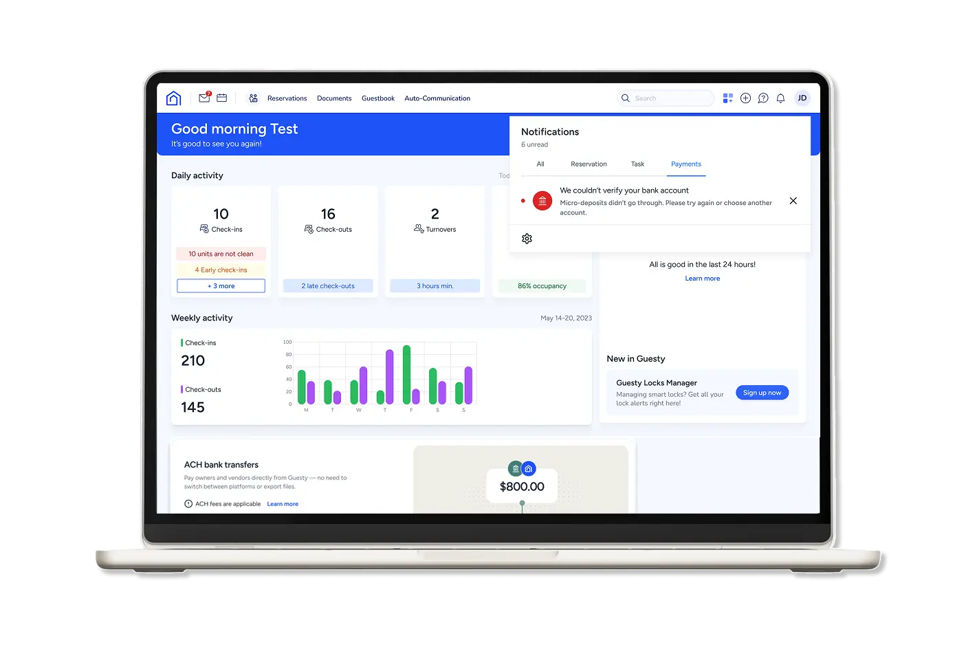 Guesty payouts dashboard